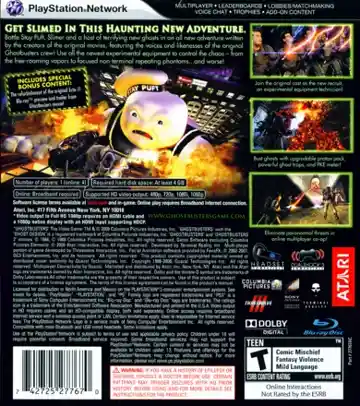 Ghostbusters - The Video Game (USA) (v1.03) (Disc) (Update) box cover back